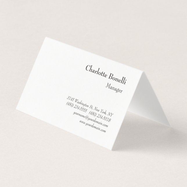 Professional Modern Minimalist Standard Matte Business Card (Front)
