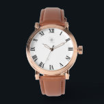Professional Modern Minimalist Vintage Style  Watch<br><div class="desc">Enhance your everyday style with a modern minimalist vintage-style watch designed for elegance and professionalism. Featuring a rose gold tone and a comfortable brown leather strap, this watch is perfect for business meetings, formal occasions, and daily wear. The classic design blends timeless vintage aesthetics with modern sophistication, making it a...</div>