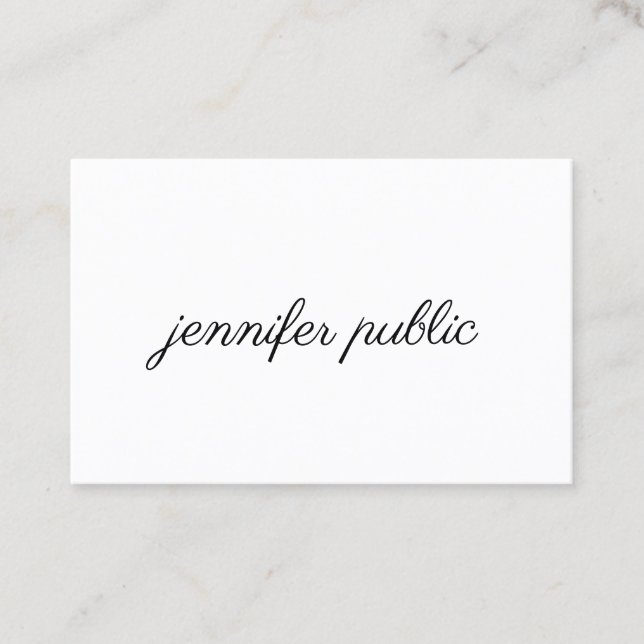 Professional Modern Minimalistic Handwritten Business Card (Front)