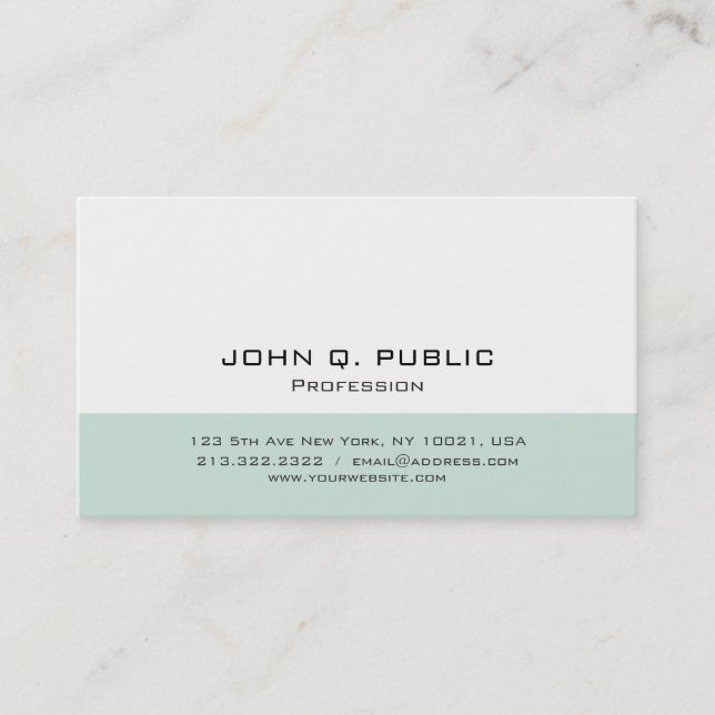 Professional Modern Minimalistic Simple Design Business Card (Front)