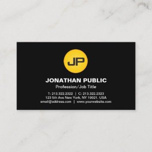 Professional Modern Monogram Elegant Black Design Business Card