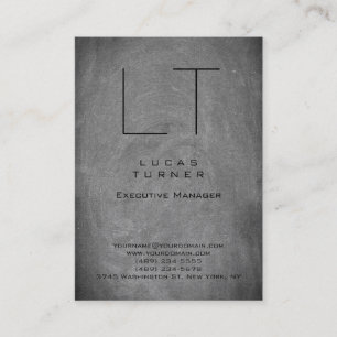 Professional Modern Monogram Grey Chalkboard Business Card