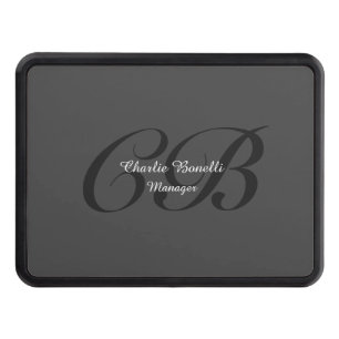 Professional Modern Monogram Minimalist Grey Trailer Hitch Cover