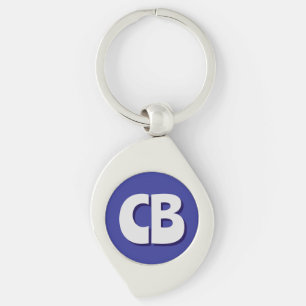 Professional Modern Monogram Minimalist Initials Keychain