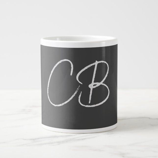 Professional Modern Monogram Minimalist Initials Large Coffee Mug (Front)
