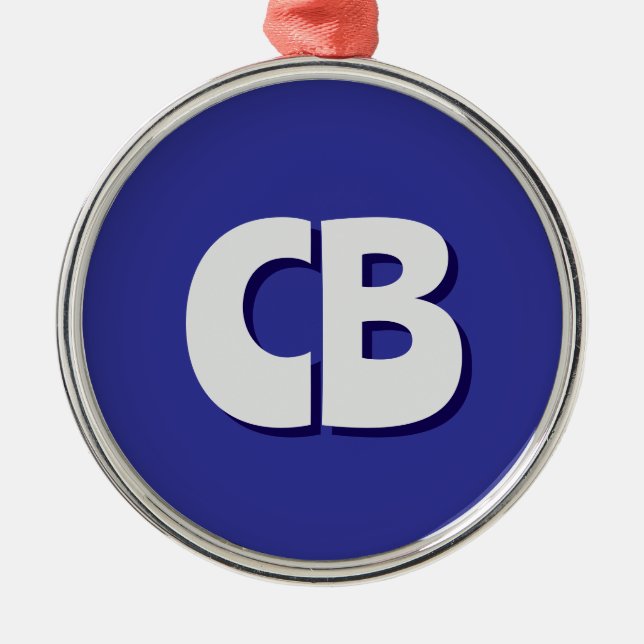 Professional Modern Monogram Minimalist Initials Metal Ornament (Front)