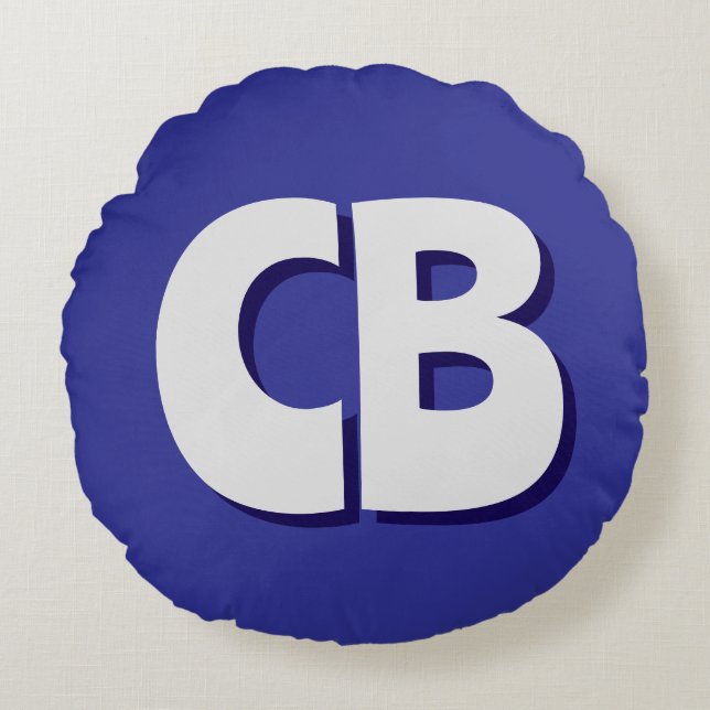 Professional Modern Monogram Minimalist Initials Round Pillow (Front)