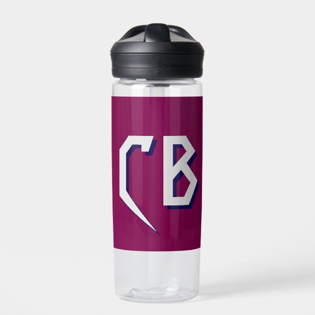 Professional Modern Monogram Minimalist Initials Water Bottle (Front)