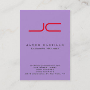 Professional Modern Monogram Minimalist Plain Business Card