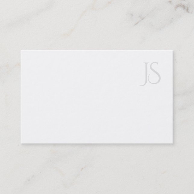Professional Modern Monogram Minimalist Template Business Card (Front)