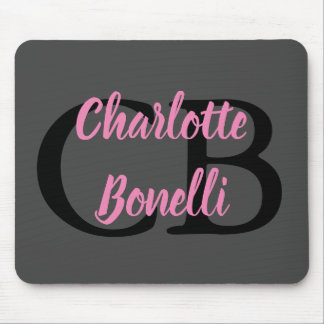 Professional Modern Monogram Name Minimalist Mouse Pad