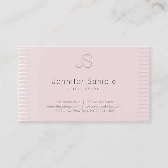 Professional Modern Monogram Template Elegant Business Card (Front)