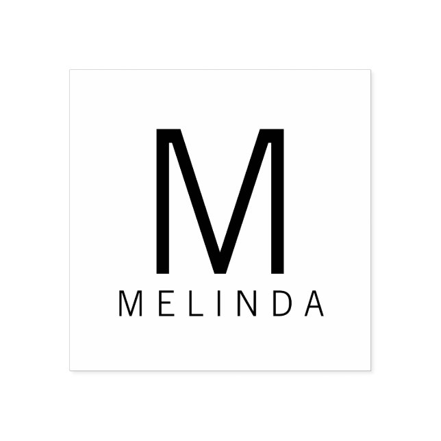 Professional Modern Monogram with Custom Name Rubber Stamp (Imprint)