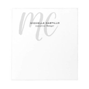 Professional Modern Monogrammed Minimalist Notepad