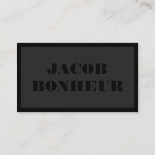 Professional Modern Name Dark Grey & Black Business Card
