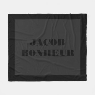 Professional Modern Name Dark Grey & Black Fleece Blanket