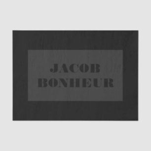 Professional Modern Name   Dark Grey & Black Tissue Paper