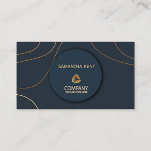Professional Modern Navy & Gold  Business Card