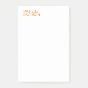 Professional Modern Orange White Minimalist Plain Post-it Notes