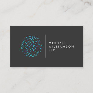 Professional Modern Particles Dots Blue Logo Business Card