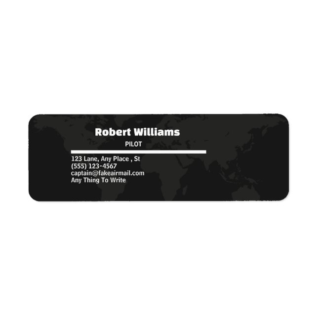 Professional Modern Pilot World Map Business Card (Front)
