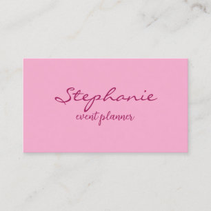 Professional Modern Pink Colourful Girly Elegant Business Card