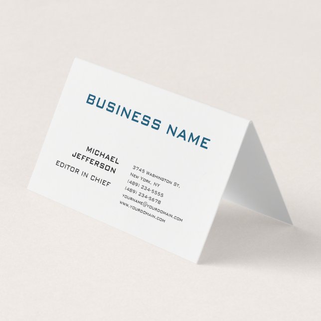 Professional Modern Plain Simple Business Card (Front)