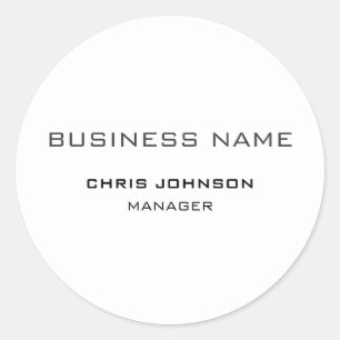 Professional Modern Plain Simple Classic Round Sticker