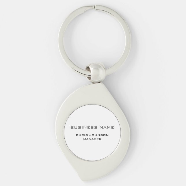 Professional Modern Plain Simple  Keychain (Front)