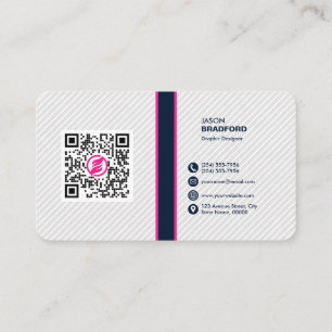 Professional Modern QR Code Custom Personalized Bu Business Card
