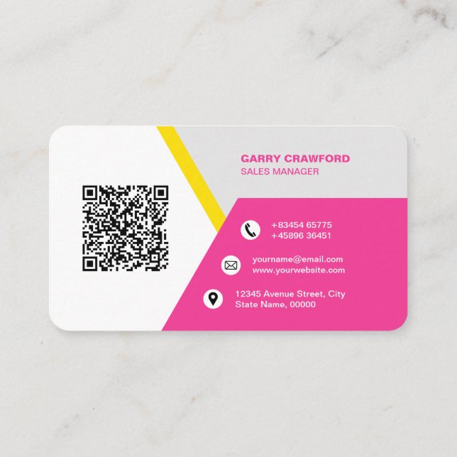 Professional Modern QR Code Custom Personalized Bu Business Card (Back)