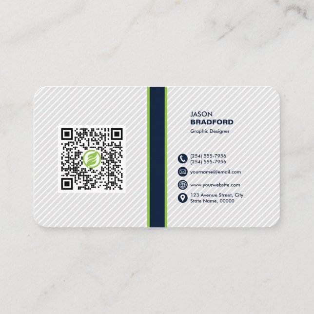 Professional Modern QR Code Custom Personalized Bu Business Card (Back)