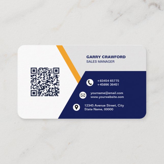 Professional Modern QR Code Custom Personalized Bu Business Card (Back)