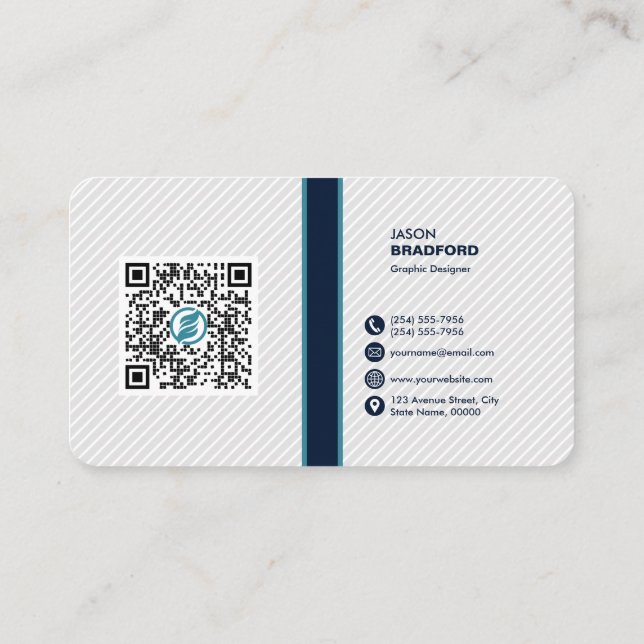 Professional Modern QR Code Custom Personalized Bu Business Card (Back)