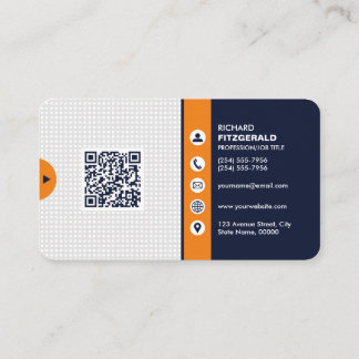 Professional Modern QR Code Custom Personalized Bu Business Card