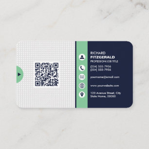Professional Modern QR Code Custom Personalized Business Card