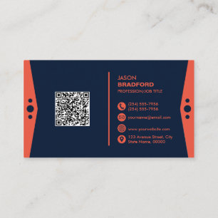 Professional Modern QR Code Custom Personalized Business Card