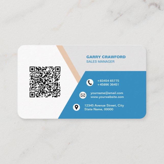 Professional Modern QR Code Custom Personalized  Business Card (Back)