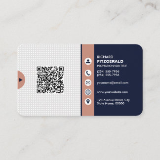 Professional Modern QR Code Custom Personalized Business Card