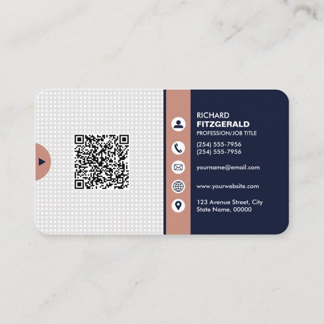 Professional Modern QR Code Custom Personalized Business Card (Back)