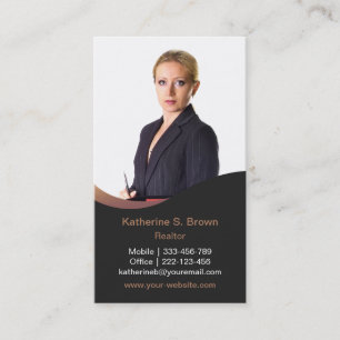 Professional Modern Realtor Photo Vertical Business Card