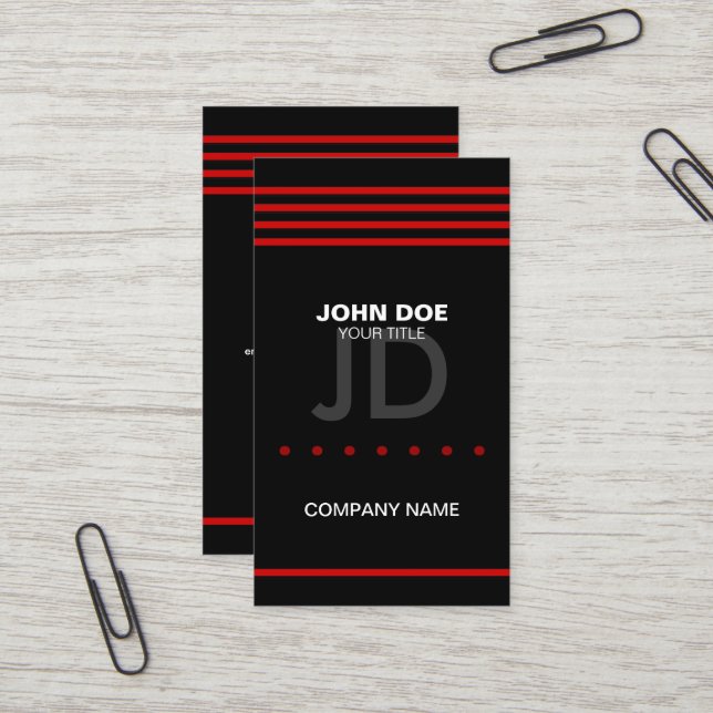 Professional Modern Red Business Card (Front/Back In Situ)