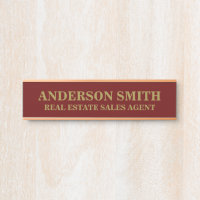 Professional Modern Red Gold Office Name Title