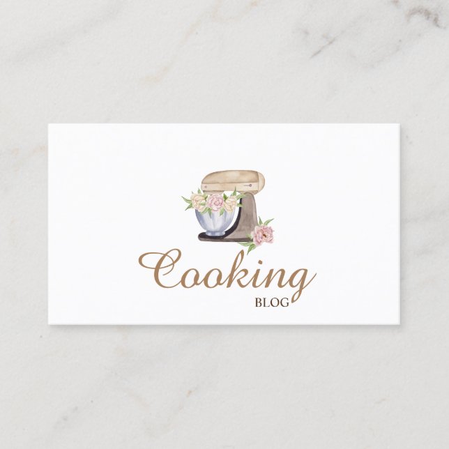 Professional,Modern,Retro Floral Mixer,Cooking Business Card (Front)