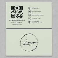 Professional Modern Sage Green QR Code