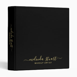 Professional Modern Script Black and Gold Binder