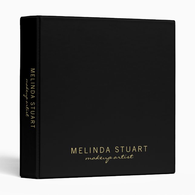 Professional Modern Script Black and Gold Binder (Front/Spine)