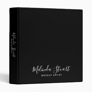 Professional Modern Script Black and White Binder