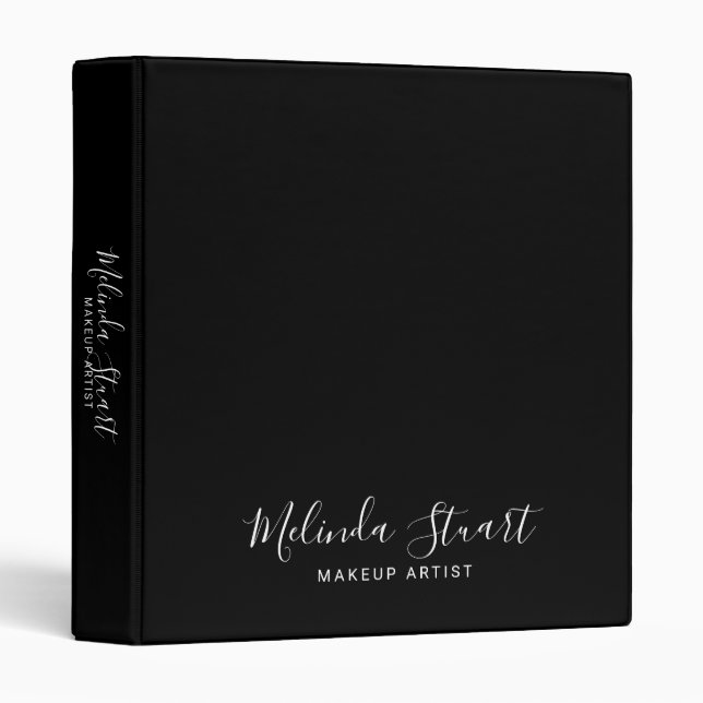 Professional Modern Script Black and White Binder (Front/Spine)
