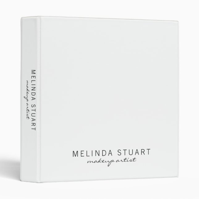 Professional Modern Script Black and White Binder (Front/Spine)